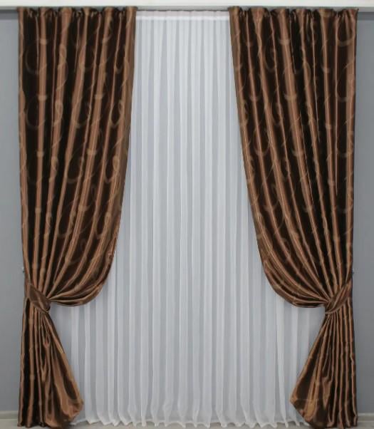 Шторы блекауты Молли 1,5х2,7 м 2 шт. Коричневый (387шА)