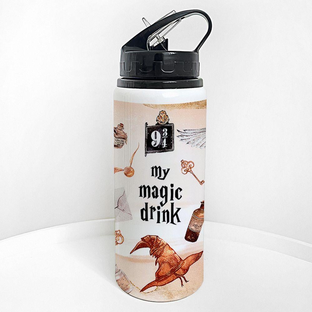 Бутылка для воды с трубочкой Presentville "My magic drink Гарри Поттер" 600 мл (PLV_25A029)