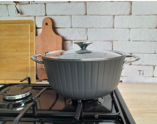 Каструля з кришкою OMS з антипригарним покриттям для газу 4 л Графіт (3118-4) - фото 5 Каструля з кришкою OMS з антипригарним покриттям для газу 4 л Графіт (3118-4) - фото 5