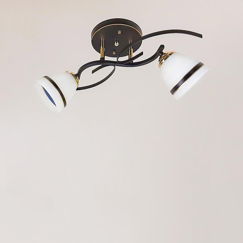 Люстра стельова Light House SRS-16245/2 BK FG на дві лампи Чорний/Золото