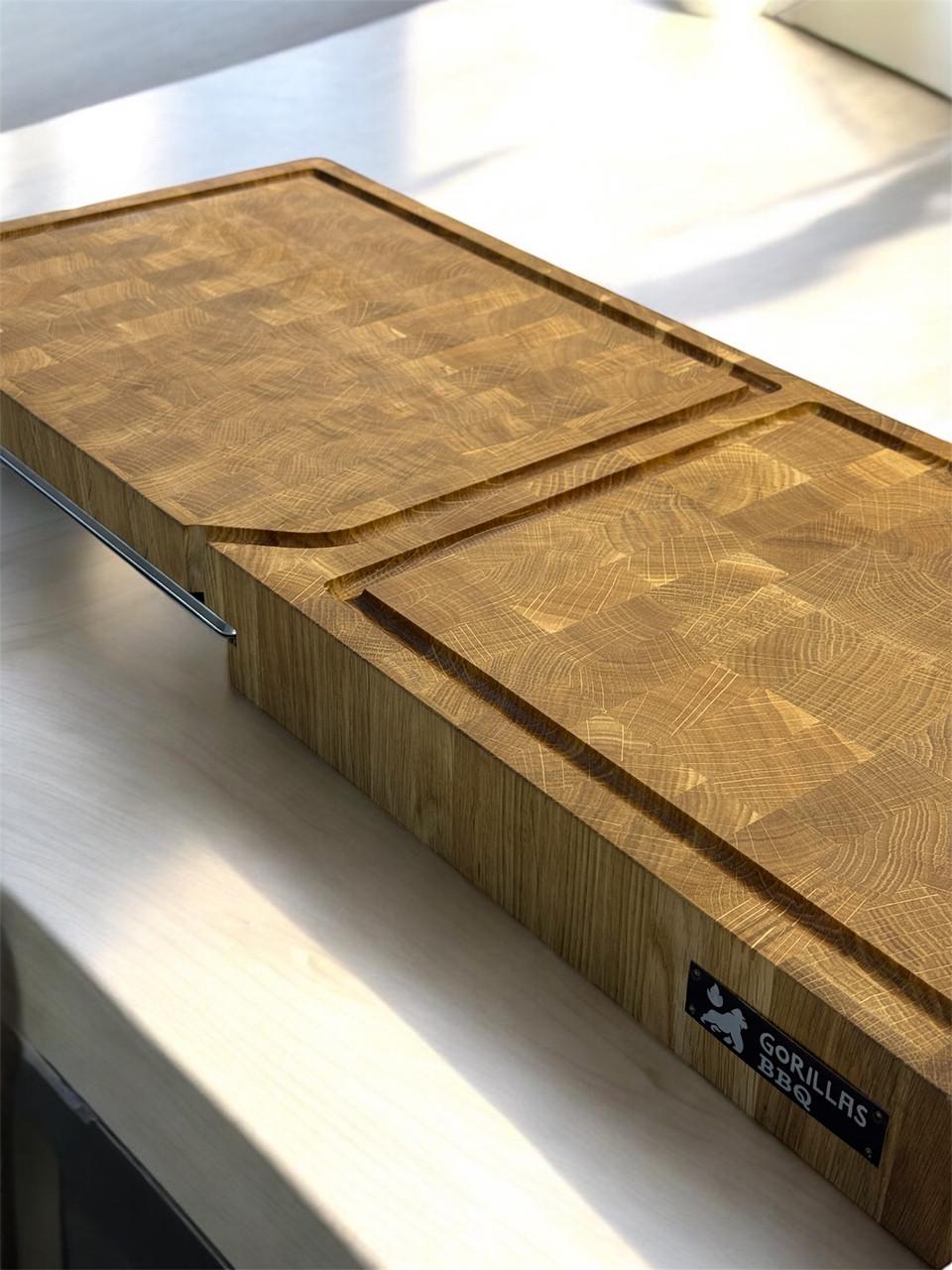 Дошка обробна Gorillas BBQ торцева подвійна з піддоном 700х300х60 мм (DS56) - фото 6 Дошка обробна Gorillas BBQ торцева подвійна з піддоном 700х300х60 мм (DS56) - фото 6