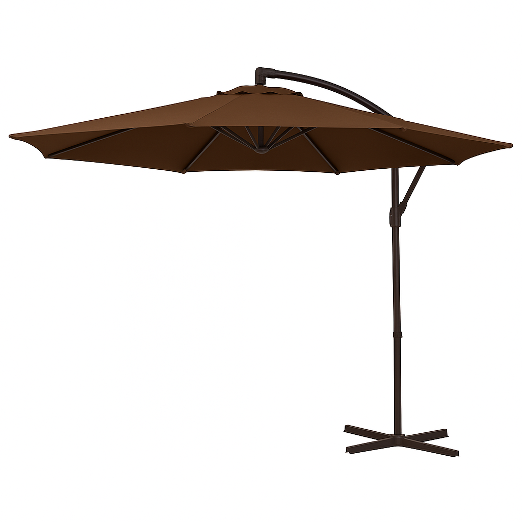Садова парасолька WCG з поліестеру 160G сталевою рамою регульований кут нахилу з чохлом 3 м Коричневий (W-7011BR1) - фото 4