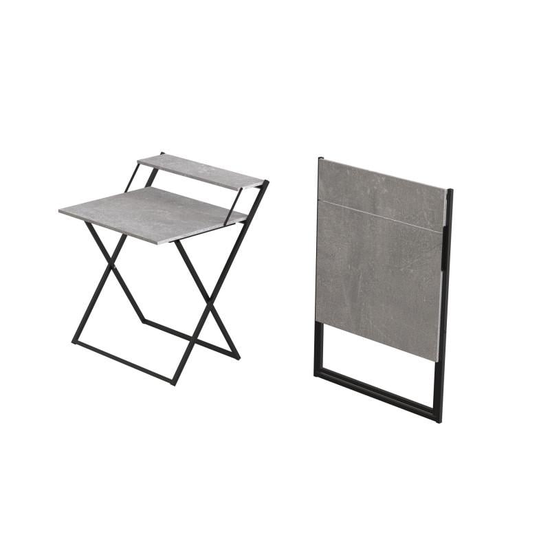 Стіл трансформер Ferrum-decor Kompakt 2 метал/ДСП 16 мм Чорний/Бетон (FRD-104696) - фото 3 Стіл трансформер Ferrum-decor Kompakt 2 метал/ДСП 16 мм Чорний/Бетон (FRD-104696) - фото 3