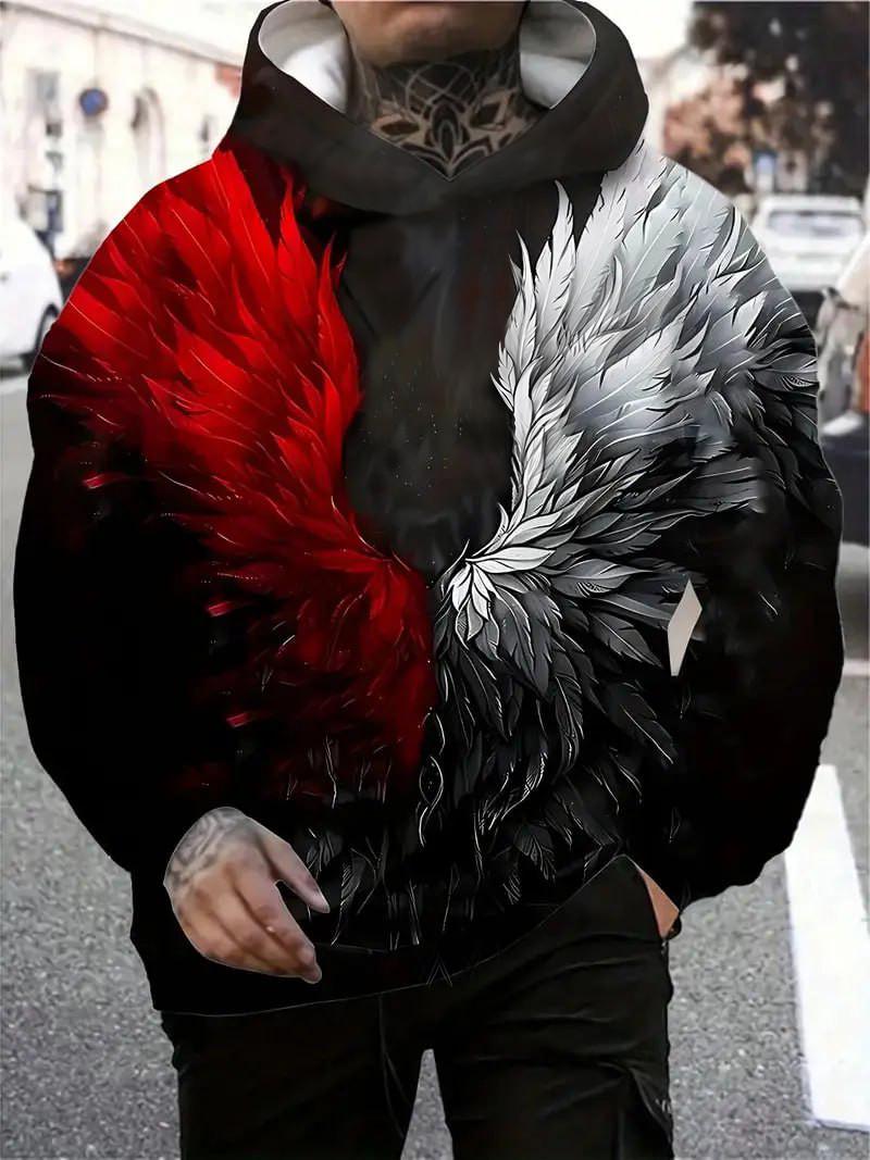 Худі чоловіче Крила L Червоний (11180)