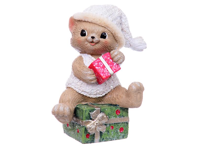 Фигурка декоративная Elen Котик с подарками (191-009)