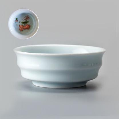 Пиала керамическая ребристая с рыбкой 60 мл Голубой - фото 2 Пиала керамическая ребристая с рыбкой 60 мл Голубой - фото 2