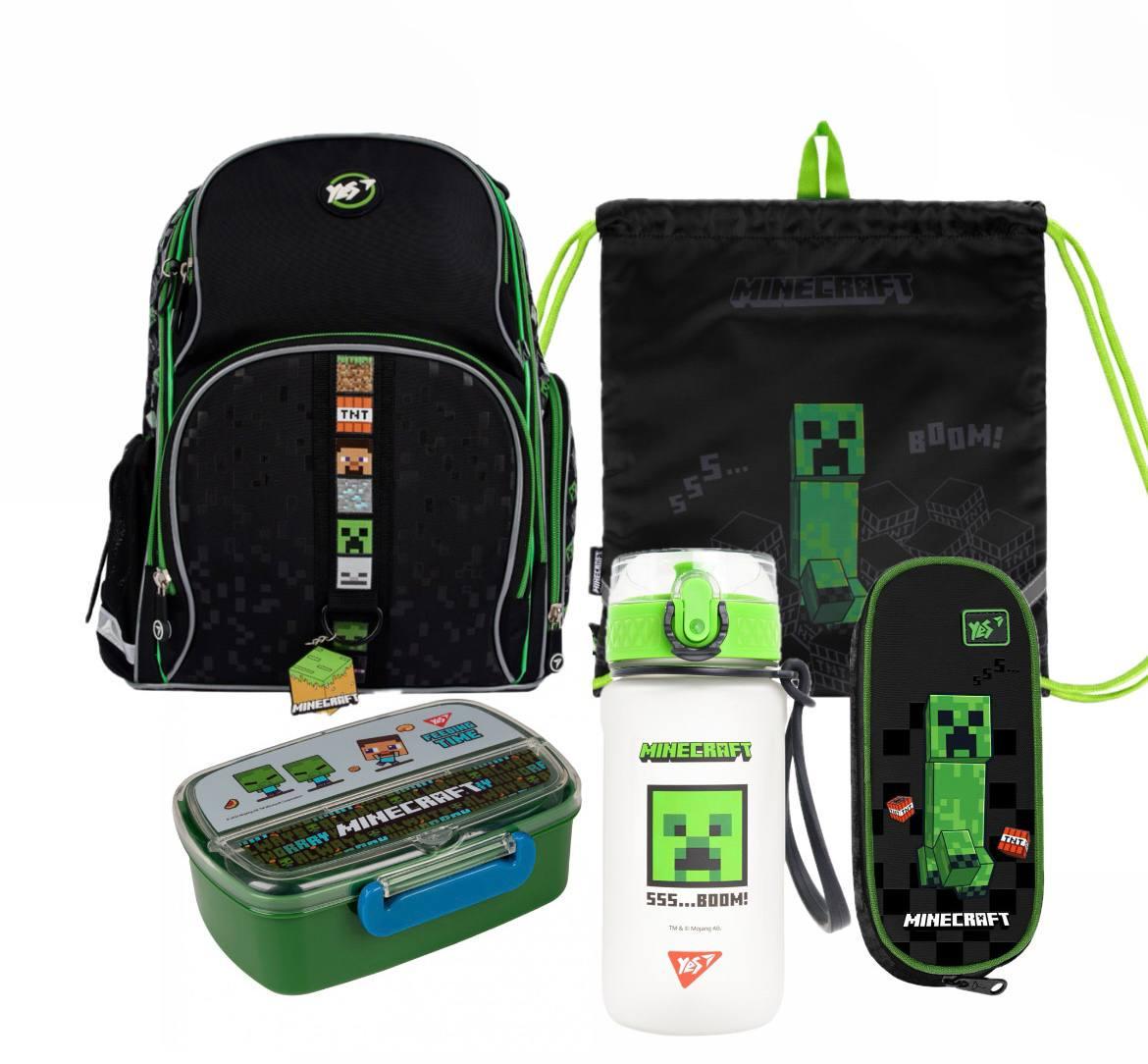 Рюкзак шкільний YES Minecraft пенал/сумка/пляшка/ланч-бокс Game S-100 (559875К)