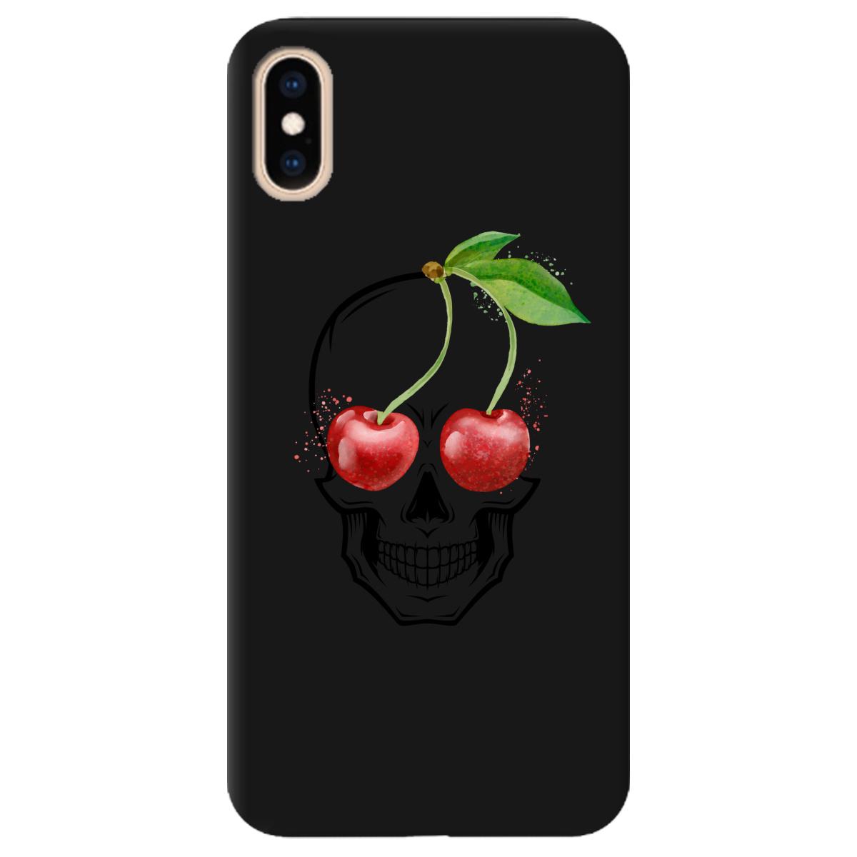 Силиконовый чехол Zorrov для Apple iPhone XS Max - Cherry skull (11210040206052389)