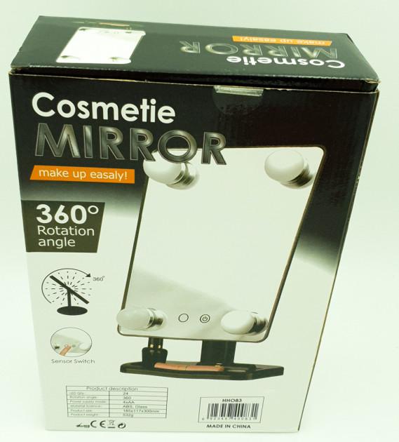 Дзеркало для макіяжу Cosmetie Mirror HH083 з LED підсвічуванням на підставці Білий - фото 10