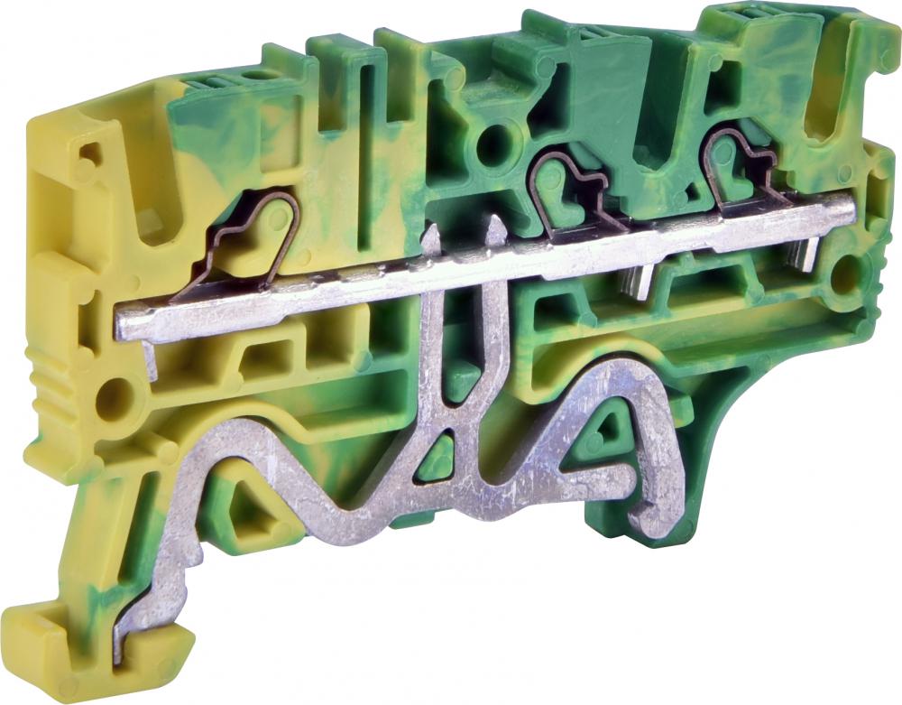 Клемма пружинная наборная заземления ETI ESH-EFCE.2/1+2 1-2 2,5 мм2 64,1x5,2x39,2 мм push-in Желто-зеленый (3903274)
