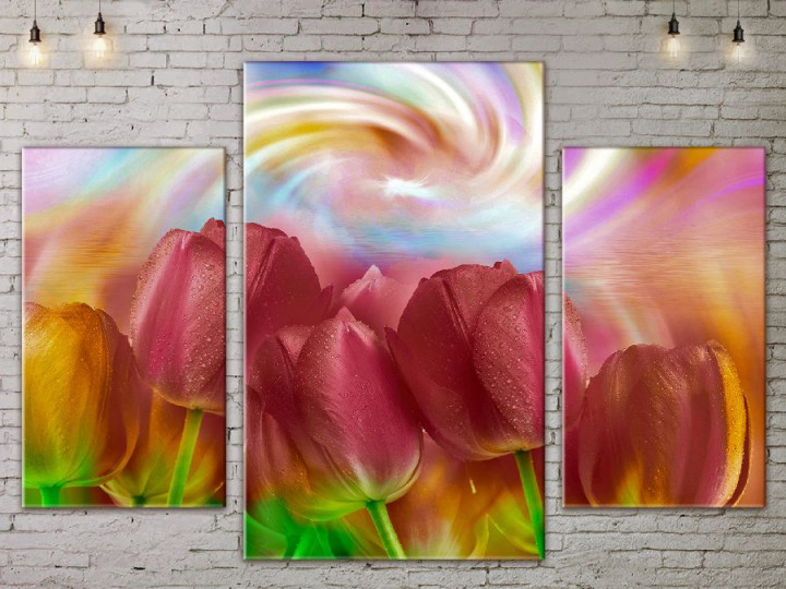 Картина модульная ArtStar Тюльпаны ADFL0123 120х180 см 3 части