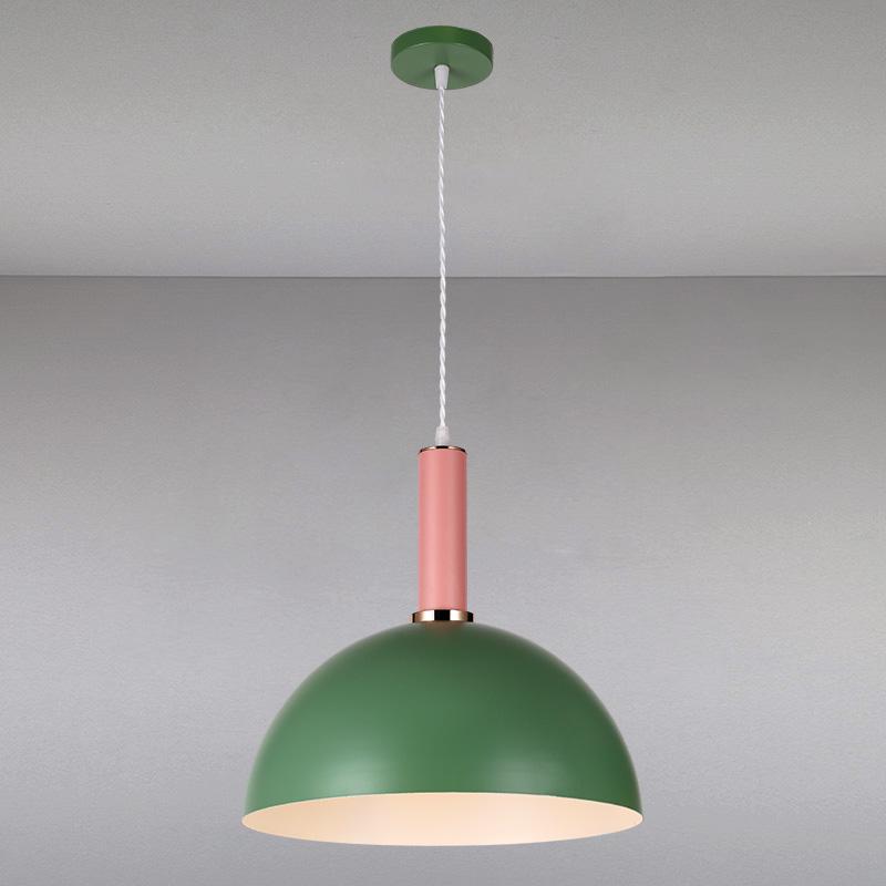 Люстра подвесная лофт Light House LS-14028-1 на одну лампу Зеленый / Розовый