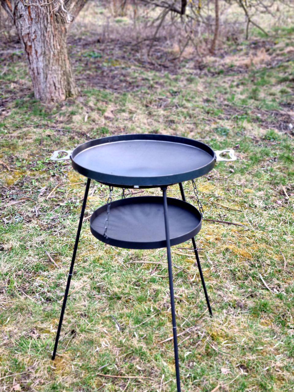 Сковорода-диск для пикника GrillKov САДЖ цельными ногами 94 см d 40 см (В - 2101-4)