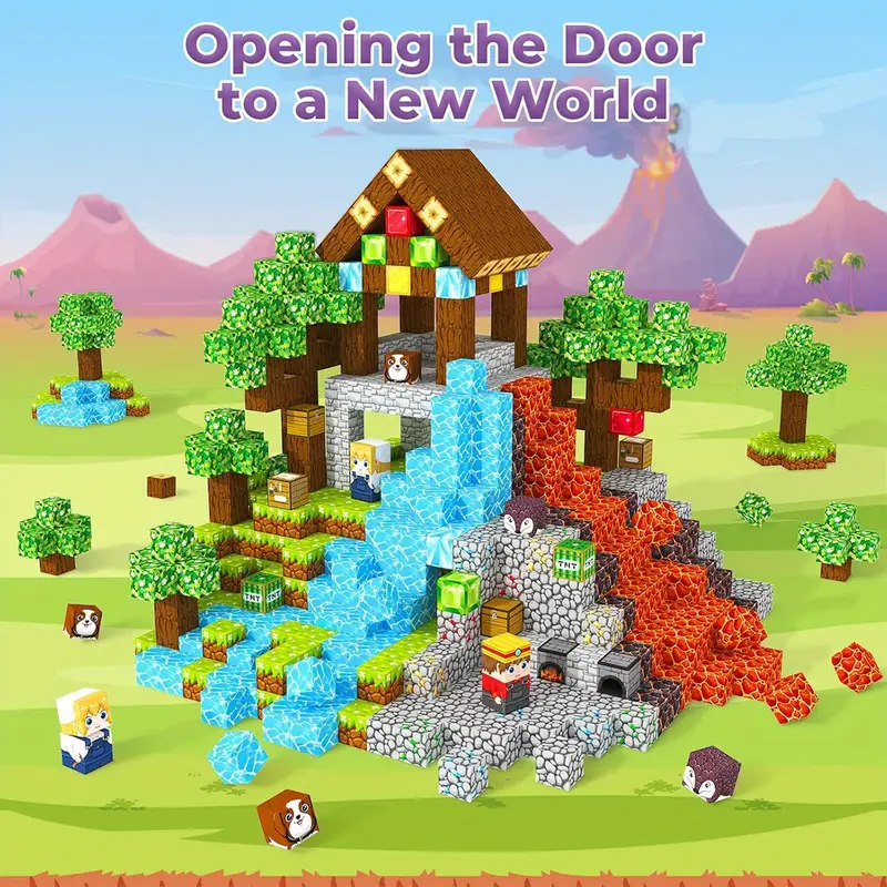 Конструктор магнітний Minecraft Пошук скарбів 100 шт. (2738125164) - фото 3