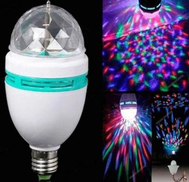 Диско-лампа MINI PARTY LIGHT 805 с переходником для розетки Белый (14102699) - фото 2