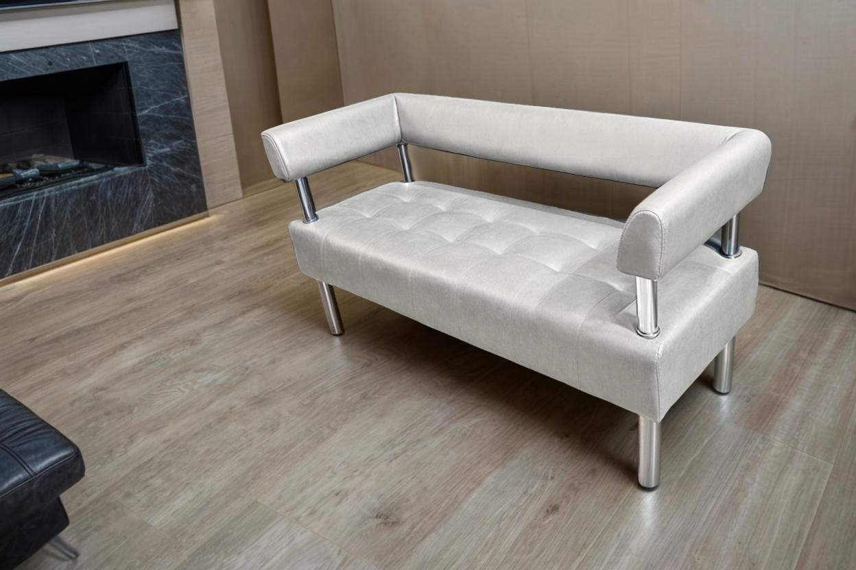 Диван офисный Tobi Sho Комфорт со спинкой и подлокотниками 1000x530x750 мм кожзам Белый (2300) - фото 3 Диван офисный Tobi Sho Комфорт со спинкой и подлокотниками 1000x530x750 мм кожзам Белый (2300) - фото 3