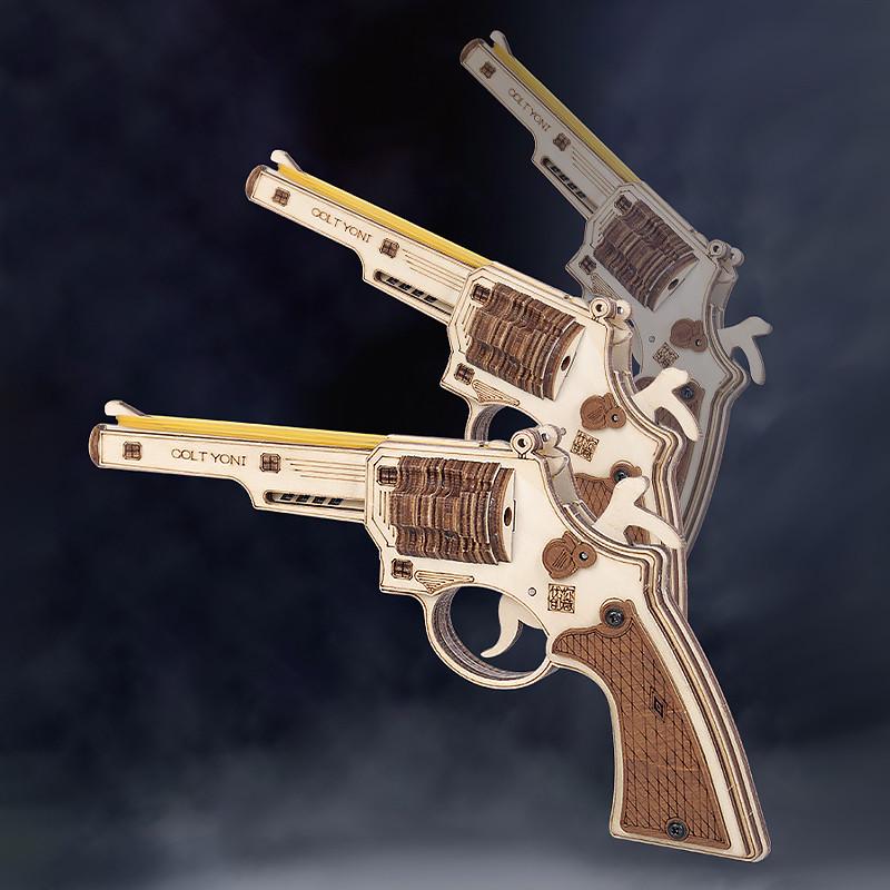 Конструктор деревянный 3D Unique JSP202 Colt Revolver 44 детали - фото 3