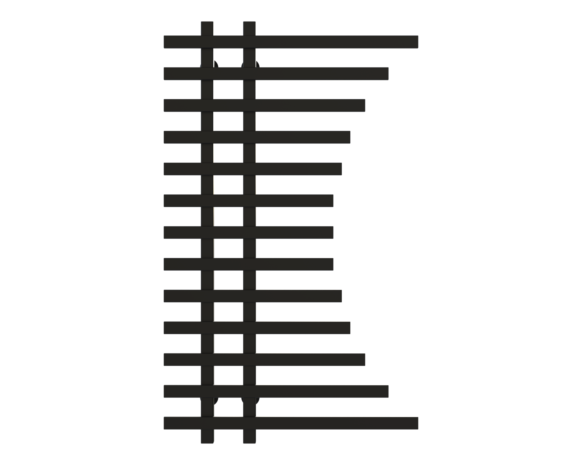 Рушникосушарка водяна Deffi Gratsiya П13 нижнє підключення нержавіюча сталь 600х1000 мм Чорний (A.GR.100.60.13.B.A)