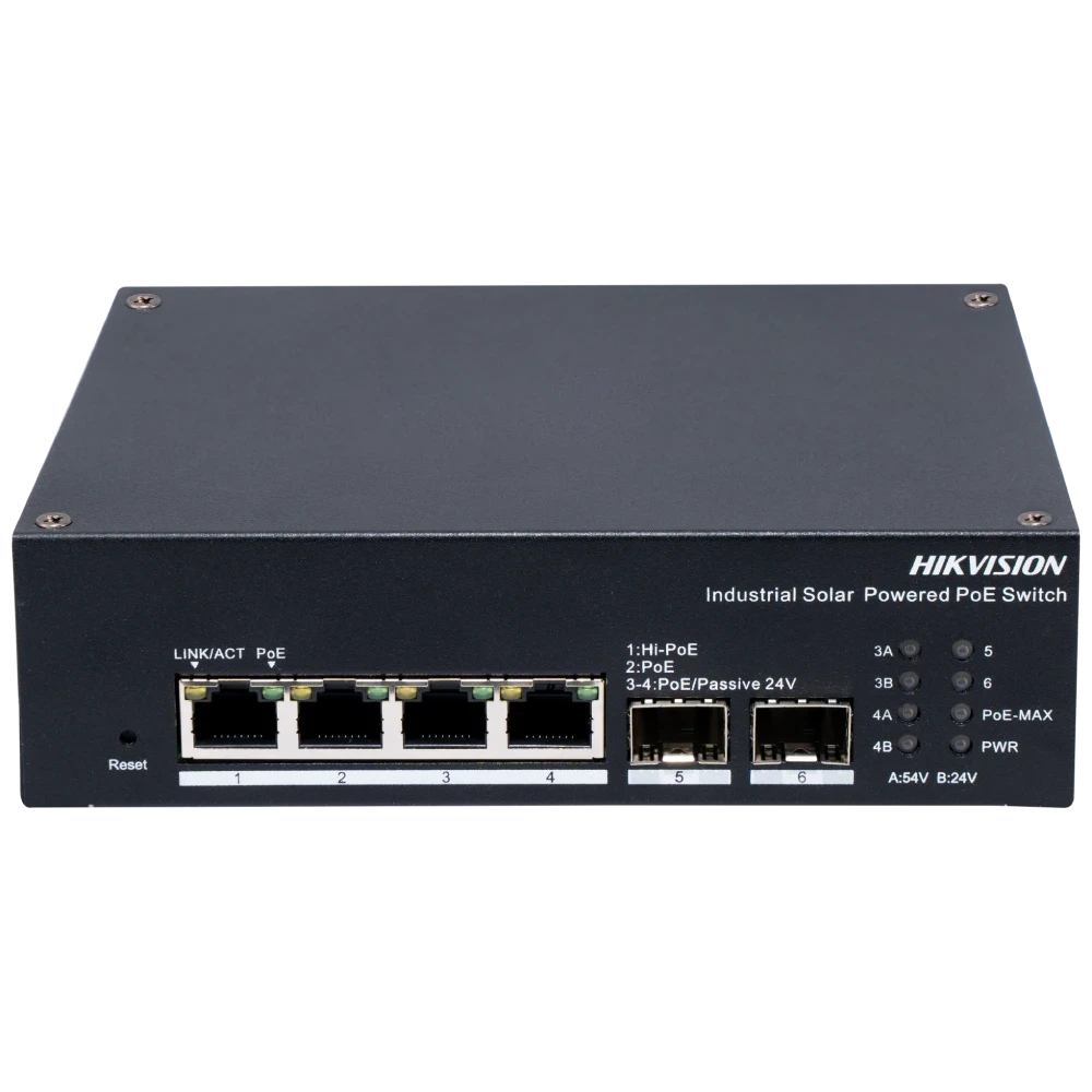 Комутатор 4 порти керований Hikvision DS-3T1506HP-EI-UPS PoE (3107950897)