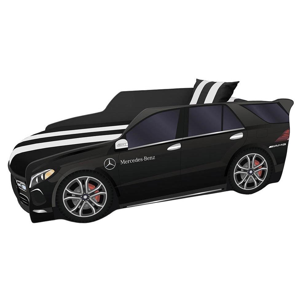 Кровать машина Viorina-Deko Premium Р006 Mercedes с матрасом/подушкой/подъемным механизмом 80х180 см Черный (44545) - фото 1