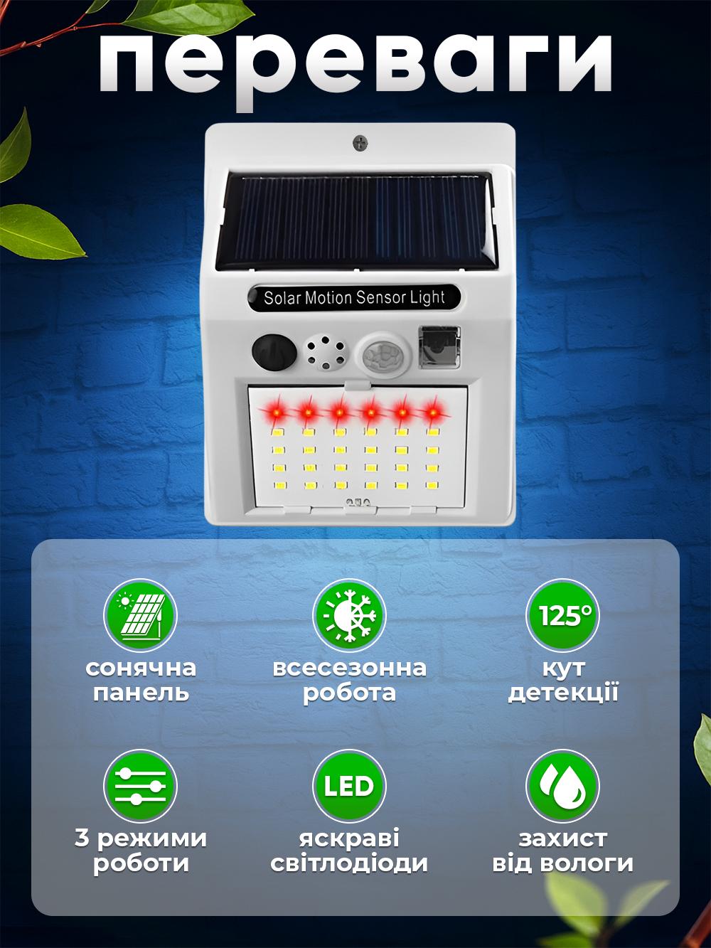 Светильник уличный Andowl Q-666X1 с датчиком движения сигнализацией на солнечном аккумуляторе 3в1 Белый (f1a4d46e) - фото 3
