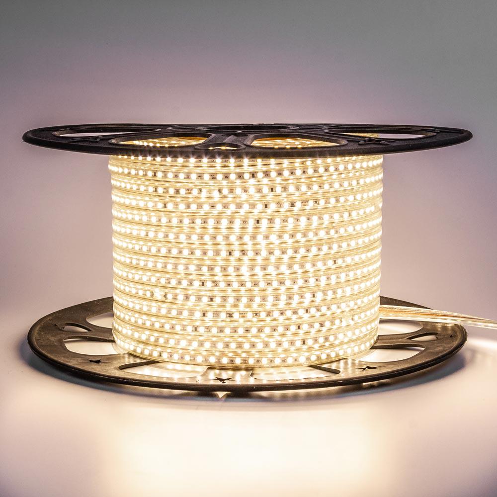 Светодиодная лента SMD2835 220 V герметичная AVT 120 LED/м 4Вт/м IP65 5 м Теплый белый