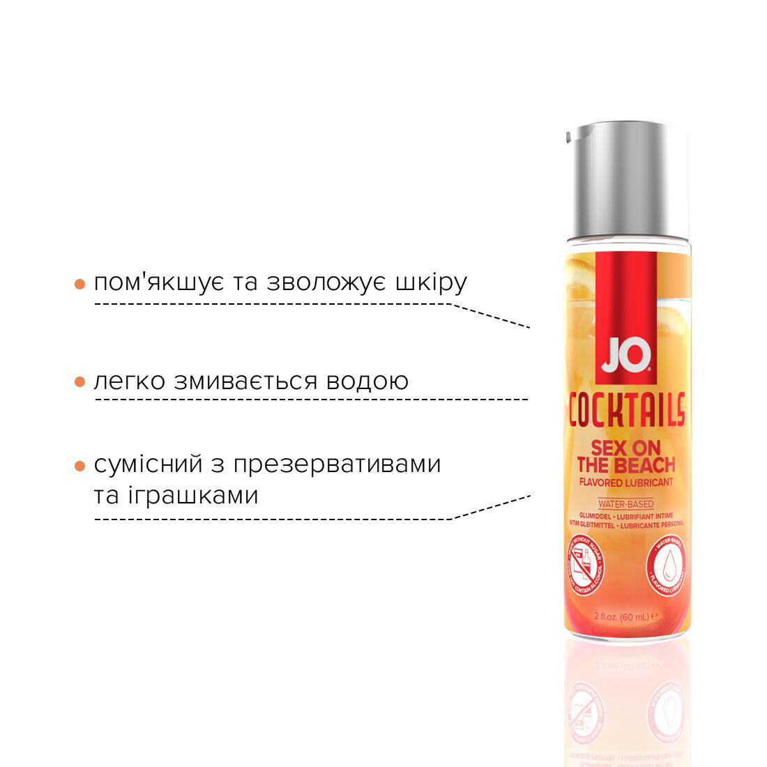 Лубрикант на водній основі System JO Cocktails Sex on the Beach 60 мл - фото 3