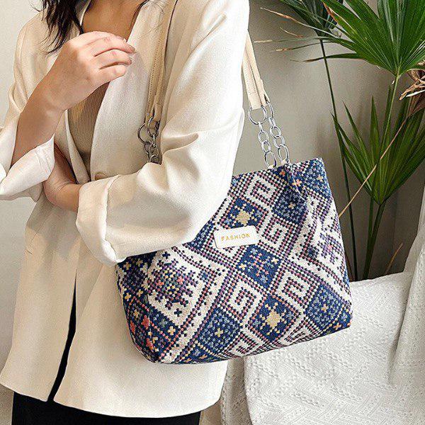 Женская сумка с этническим принтом с длинными ручками-цепочками 26×27×10 см (L00117-2) - фото 5 Женская сумка с этническим принтом с длинными ручками-цепочками 26×27×10 см (L00117-2) - фото 5