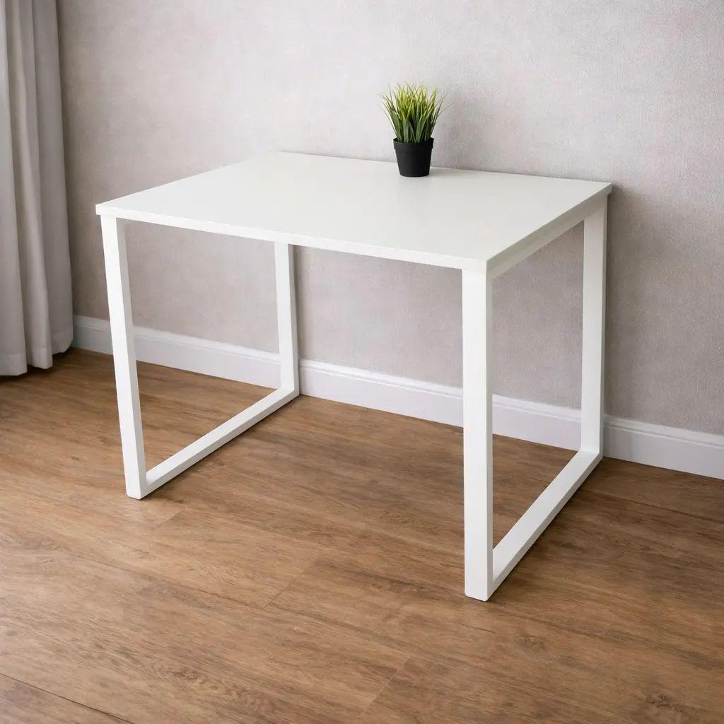 Письменный стол с металлической рамой 90x70 см Белый (opt-106222) Письменный стол с металлической рамой 90x70 см Белый (opt-106222)