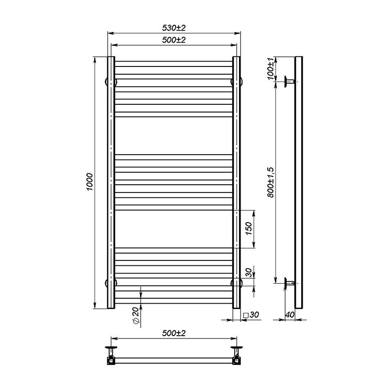 Полотенцесушитель Onlyheat Ember 500/1000/15 (67996) - фото 3 Полотенцесушитель Onlyheat Ember 500/1000/15 (67996) - фото 3