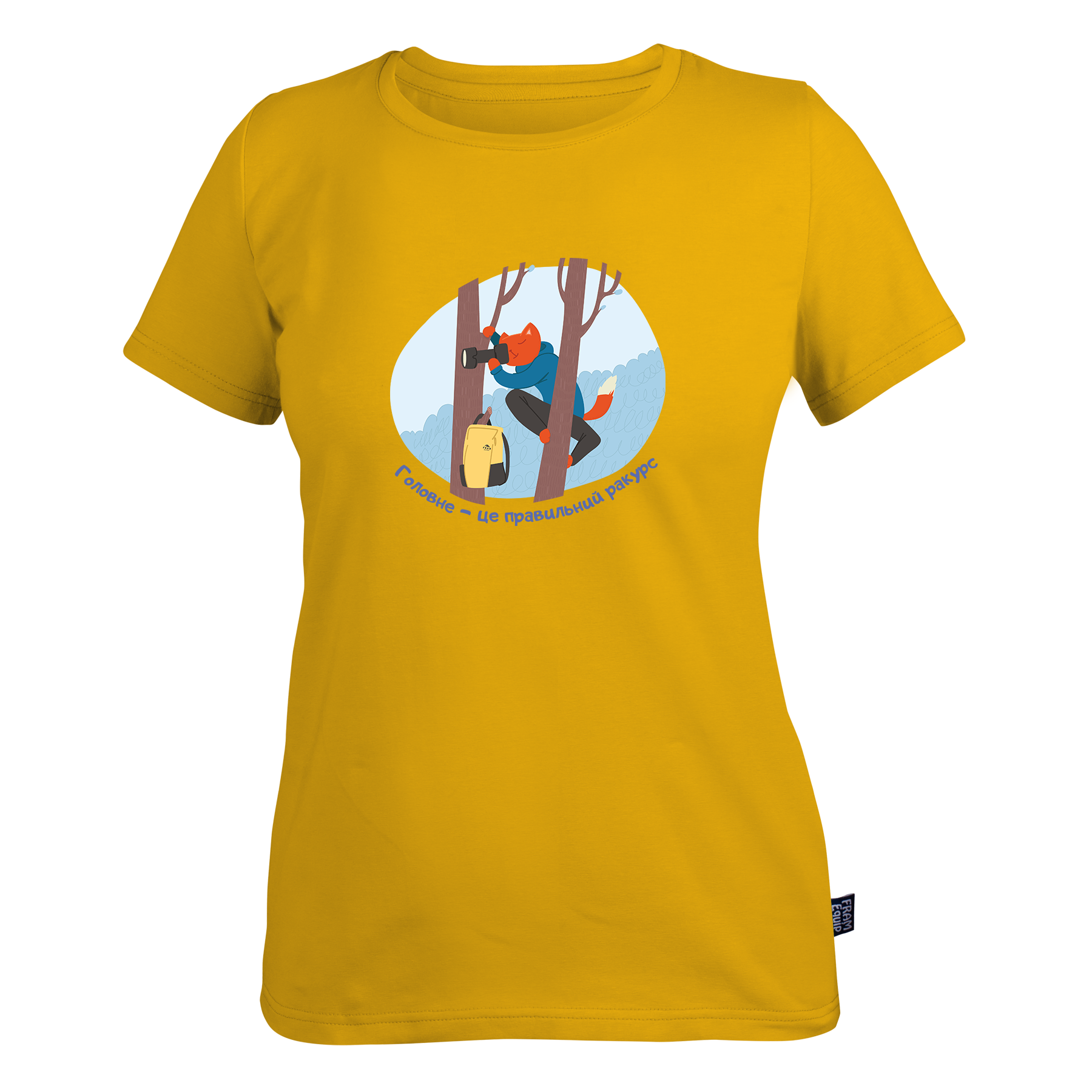 Футболка женская Кот фотограф XS Желтый (id_10358)