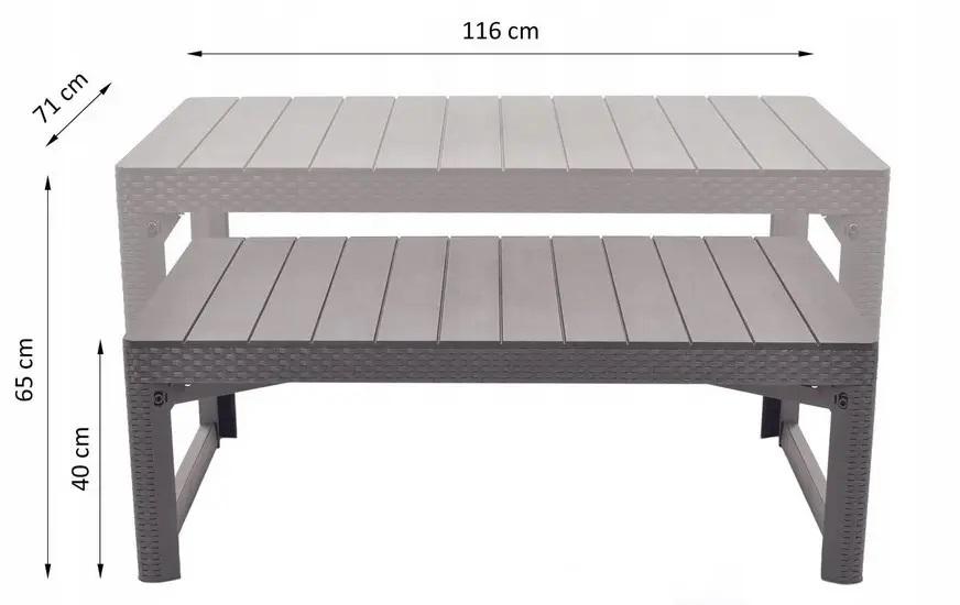 Стол садовый Allibert Lyon Rattan Table Бежевый (8711245143453) - фото 3