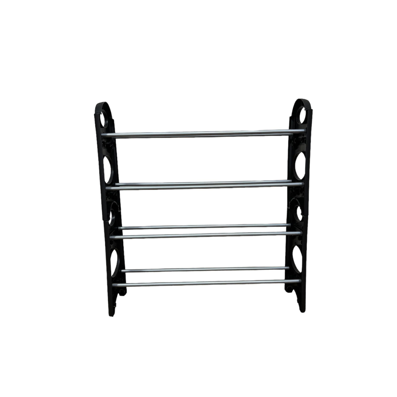 Полка-органайзер для обуви в прихожую Shoe Rack на 4 яруса метала/пластиком Черный (57198011)