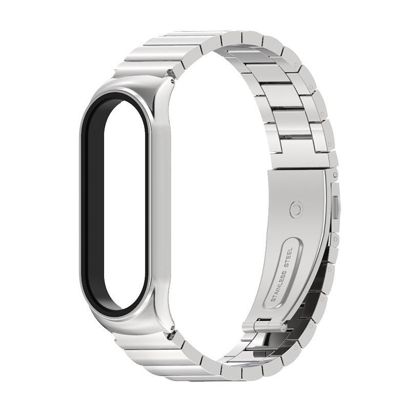 Ремешок для фитнес-браслетов MiJobs Bamboo CS металлический для Xiaomi Mi Band 5/6 Серебряный (2523P) - фото 1 Ремешок для фитнес-браслетов MiJobs Bamboo CS металлический для Xiaomi Mi Band 5/6 Серебряный (2523P) - фото 1