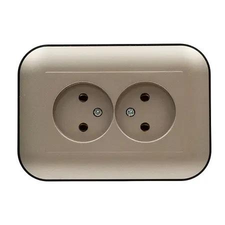 Розетка двойная врезная Ovivo Electric Loft Антрацит/Черный (404-130308-908)