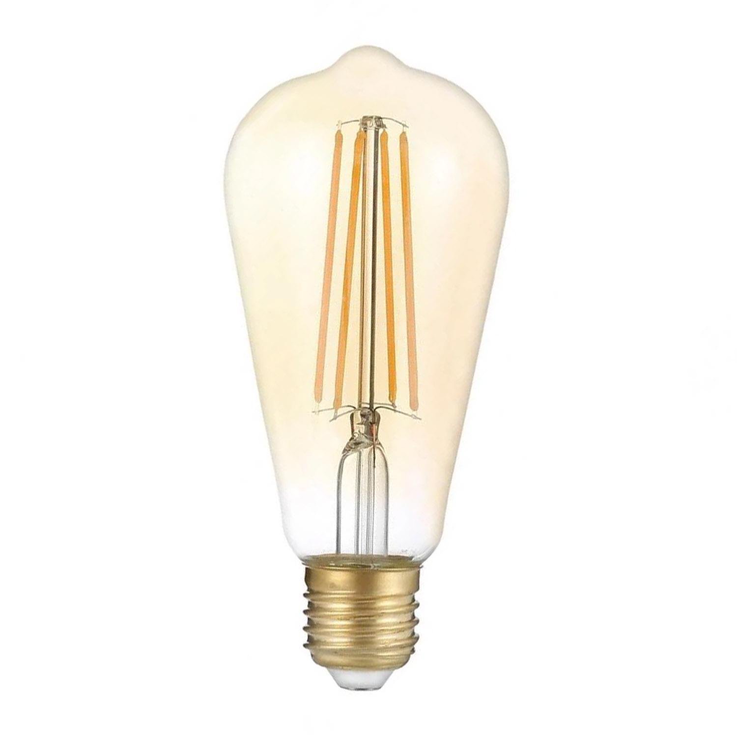 Лампа Edisons Premium LED ST64 Long gold E27 6W 2200K диммируемая (7883) - фото 1