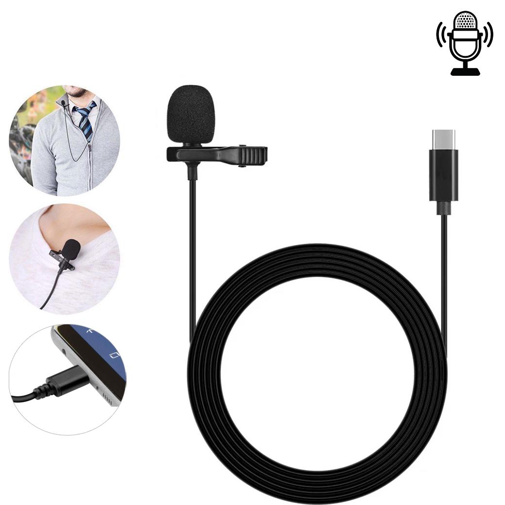 Мікрофон-петличка для телефону Type-c Lavalier microphone MK-3 1,5 м Чорний (1009115-Black) - фото 2