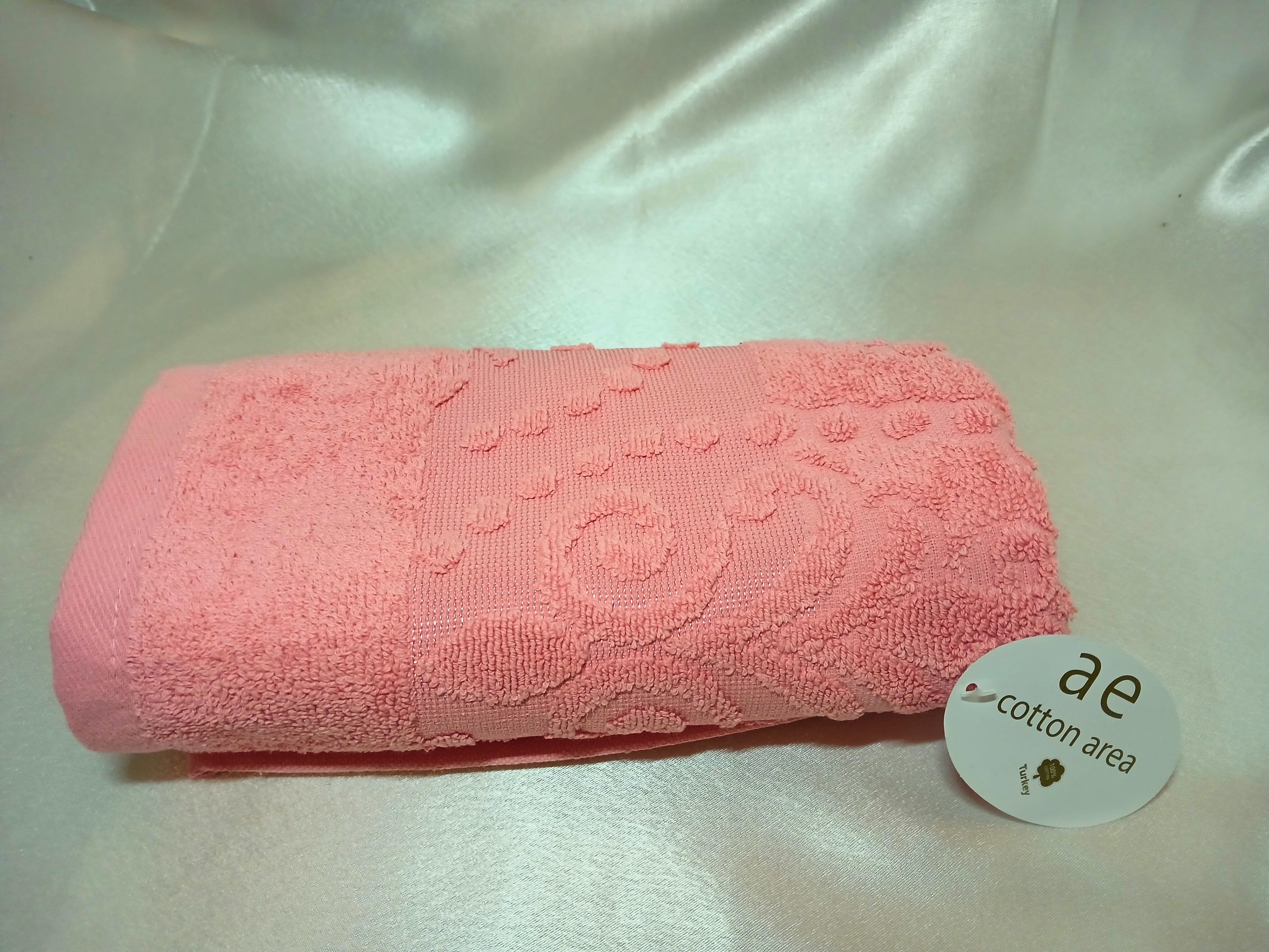Рушник жакардовий Cotton Area 50х90 см Рожевий (12749) - фото 4