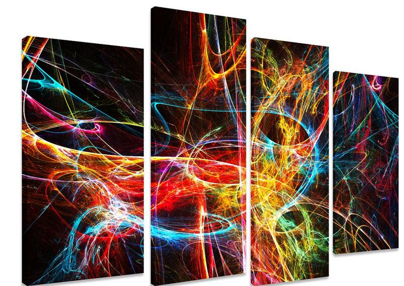 Модульная картина KIL Art Яркие нити на холсте из четырех частей 129x90 см (M4_L_449)