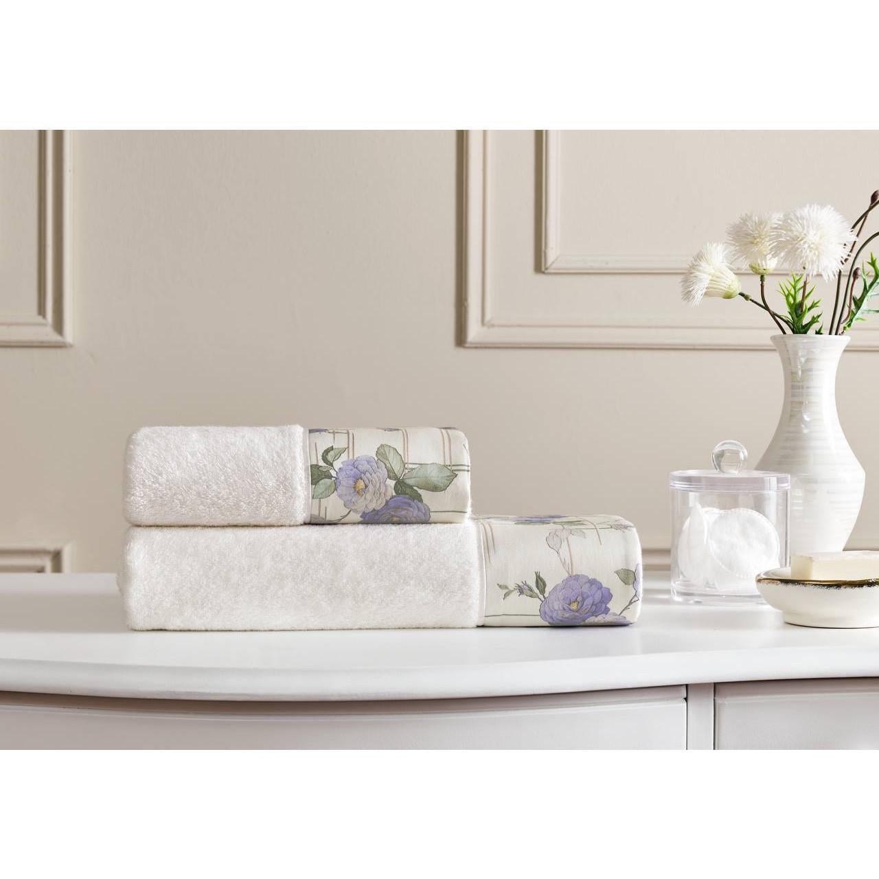 Набор полотенец Tivolyo Home SOFFIE brodery lila 50x100/75x150 см (2000022282991)