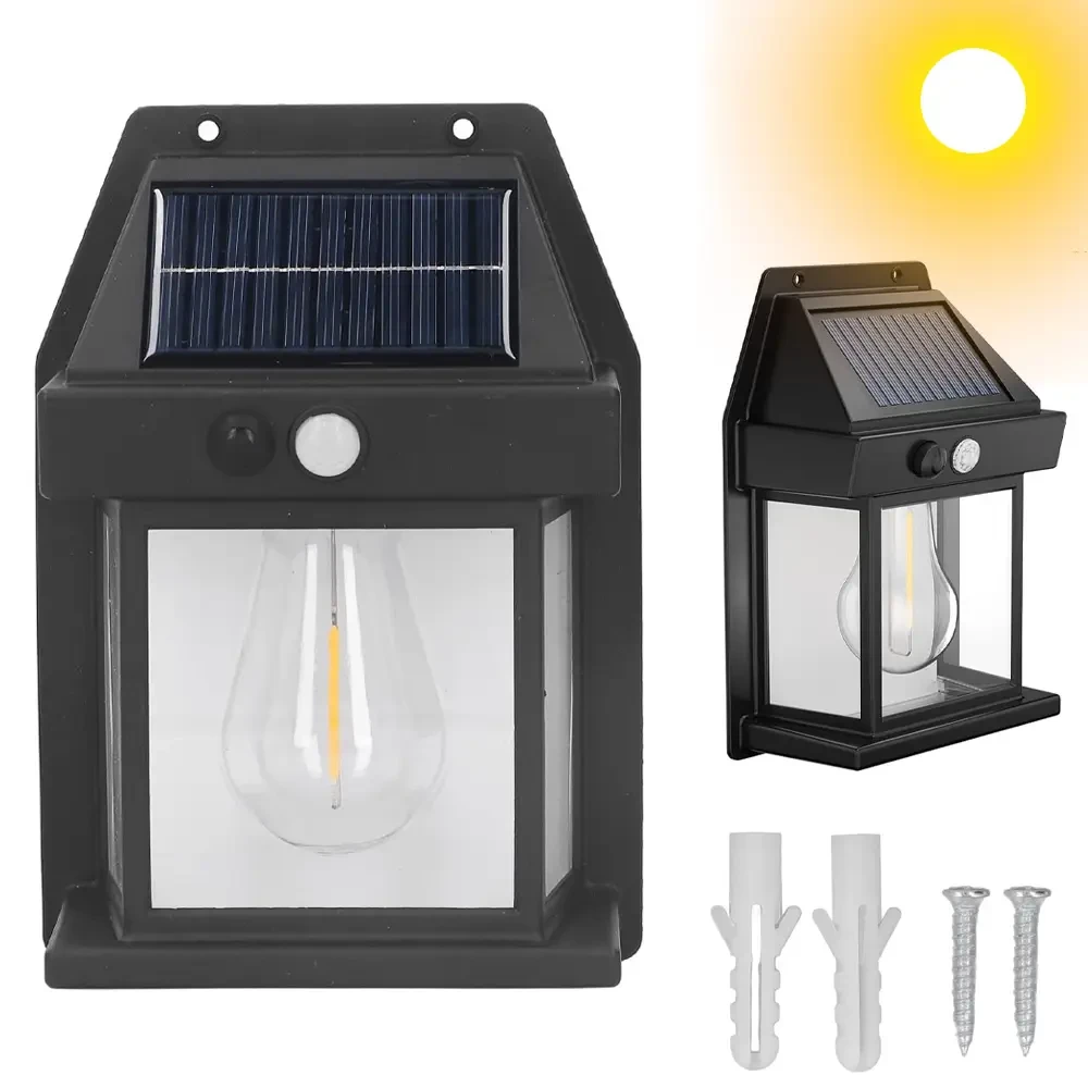 Ліхтар настінний вуличний SOLAR WALL LAMP BK-888 із сонячною панеллю та датчиком руху (9518) - фото 2