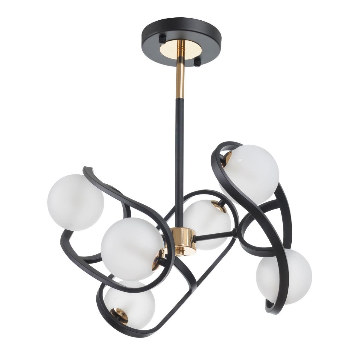 Люстра лофт для спальни молекула галогенная Brille BL-912S/6 G9 G/BK