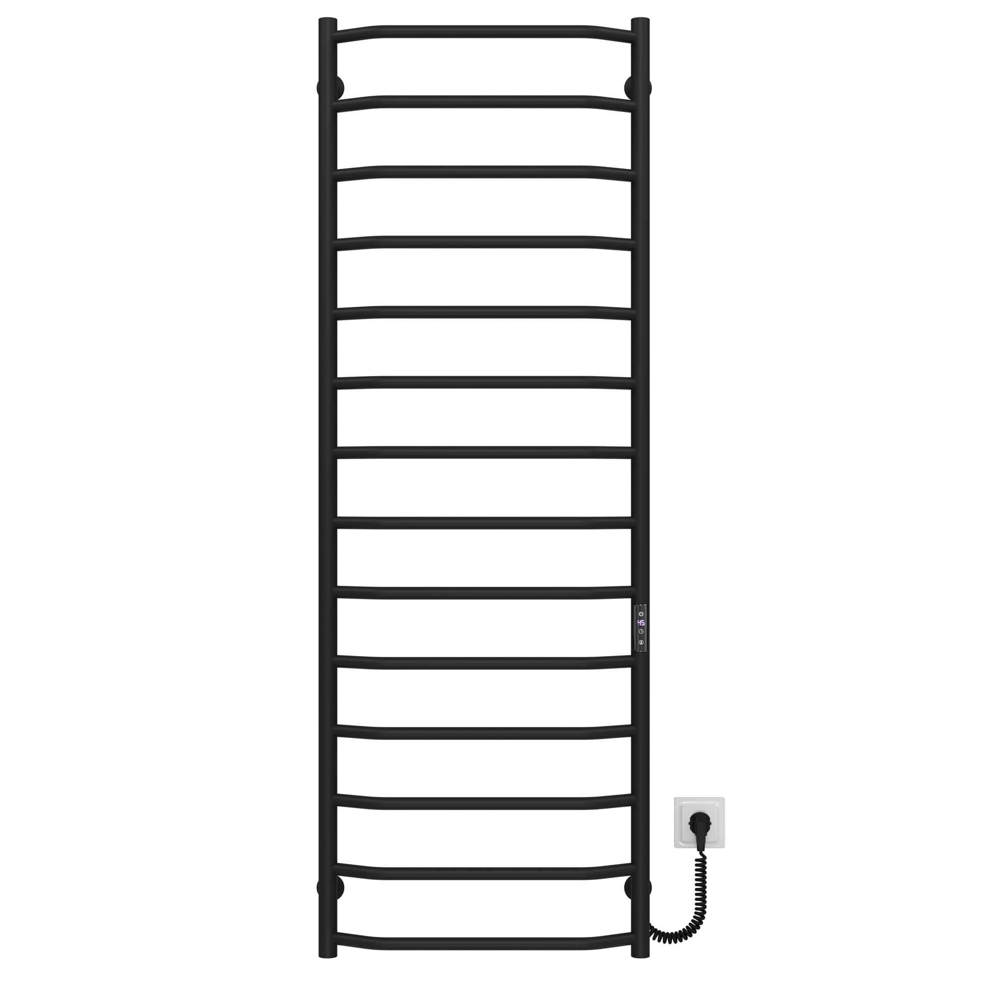 Полотенцесушитель электрический Deffi Трапеция П14 JD03 правое подключение нержавеющая сталь 500х1500 мм Черный (C.TR.150.50.14.E.B.R.1)