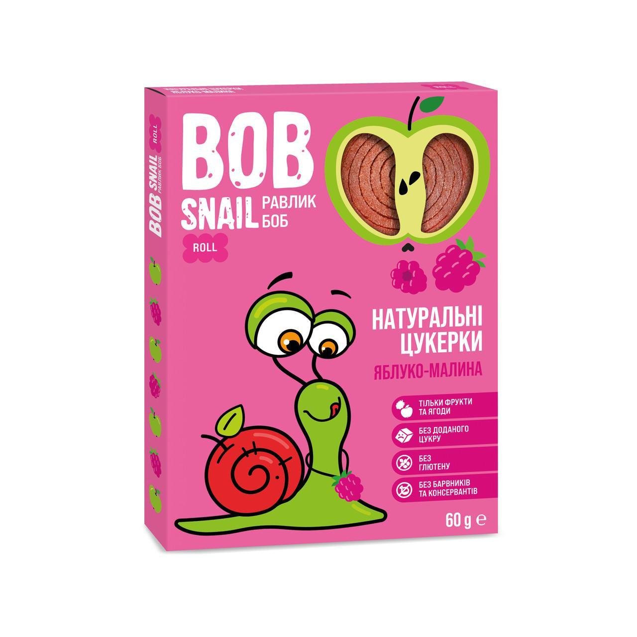 Конфеты натуральные фруктово-ягодные Bob Snail Яблоко-малина 60 г (2303827389)