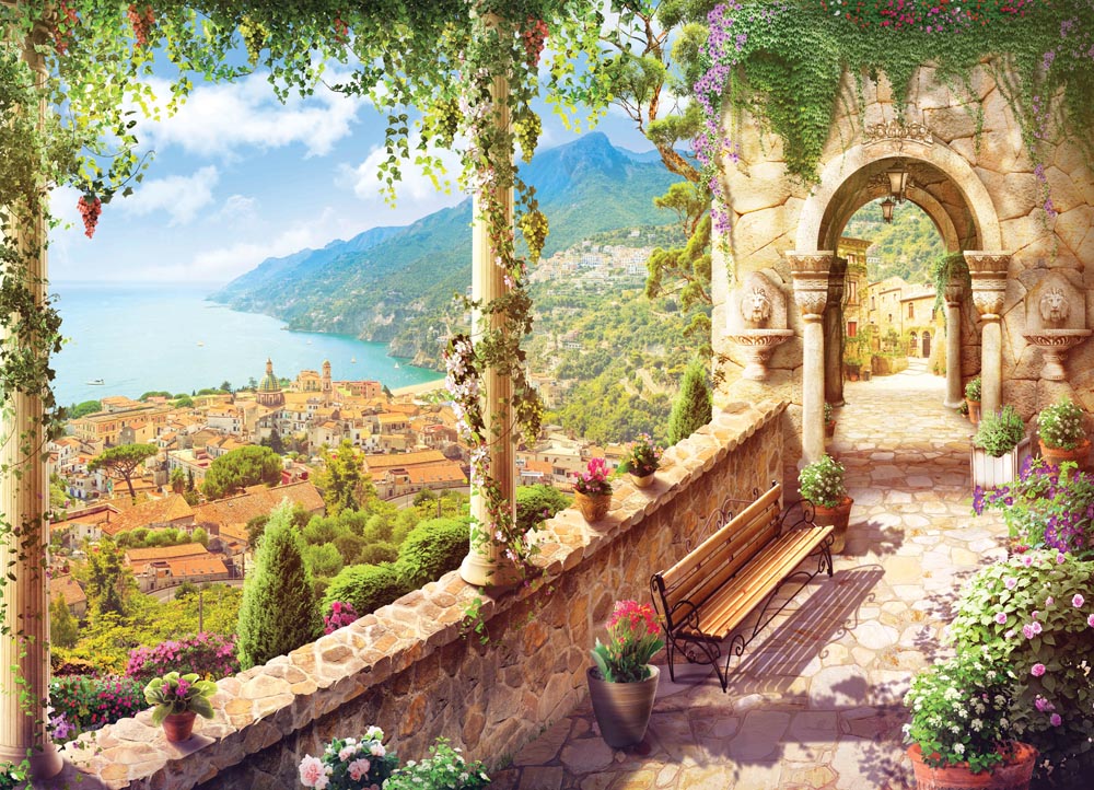 Фотообои WS Wallpaper Фреска с видом на город 360x260 см (31140)