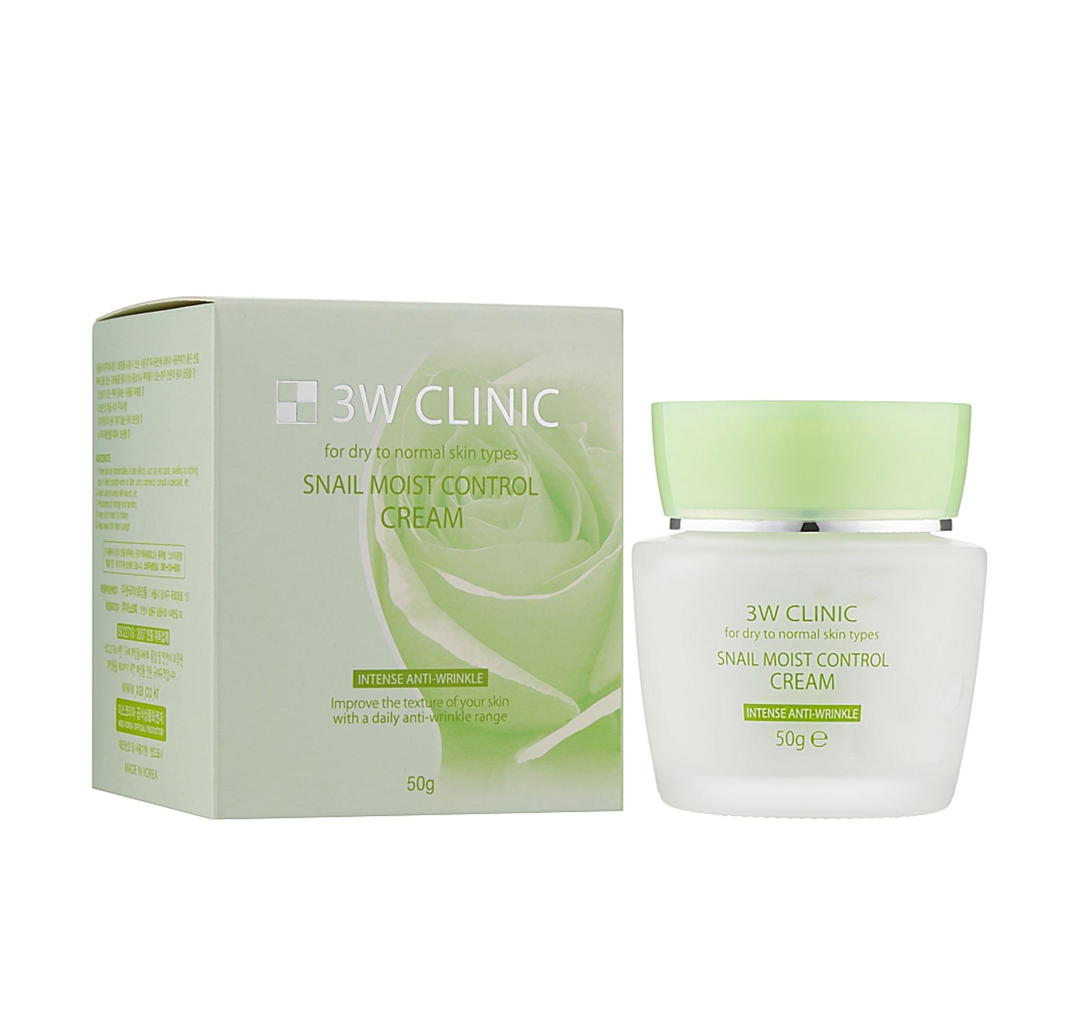 Крем для лица с улитковым муцином увлажняющий Snail Moist Control Cream 3W Clinic 50 г (8809317286679) - фото 2