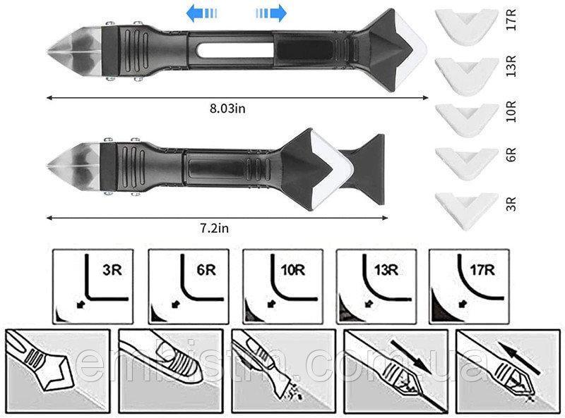 Силиконовый шпатель Silicon Towel Scraper для герметика и силикона (635) - фото 6