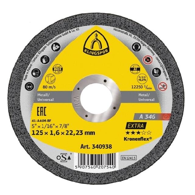Круг відрізний по металу Klingspor EXTRA 340938 125х1,6 мм A346 (340938)