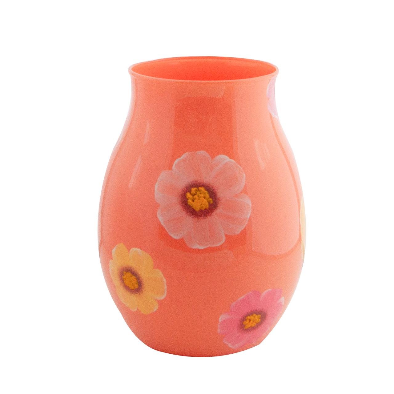 Ваза стеклянная VB Solarotti ручная роспись H 22,5 см D 16,5 см (24088-2505)