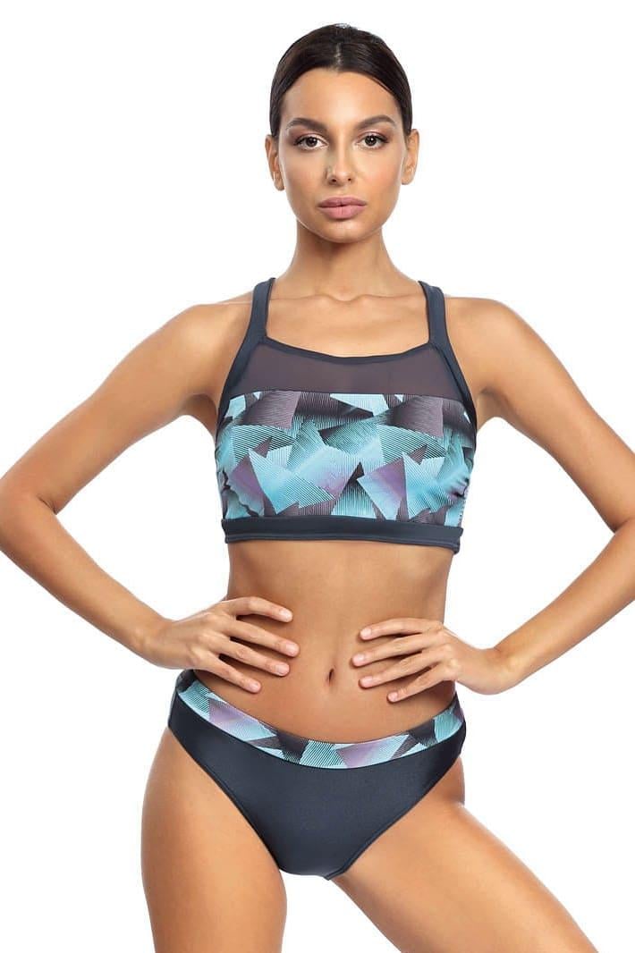 Купальник роздільний спортивний SELF S47N із принтом M Сірий (RG20278)